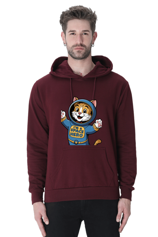 Cartoon Kitty in Space Suit Hoodie – Cute, Cozy, and Out-of-this-World