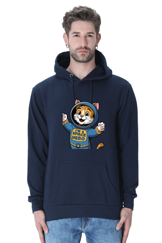 Cartoon Kitty in Space Suit Hoodie – Cute, Cozy, and Out-of-this-World