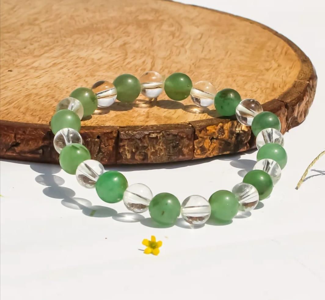 Green Aventurine & Clear Bracelet