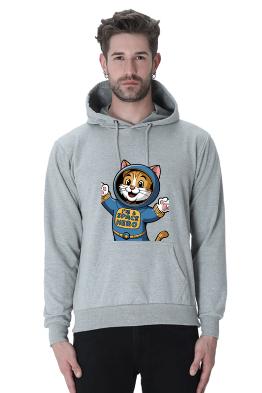 Cartoon Kitty in Space Suit Hoodie – Cute, Cozy, and Out-of-this-World