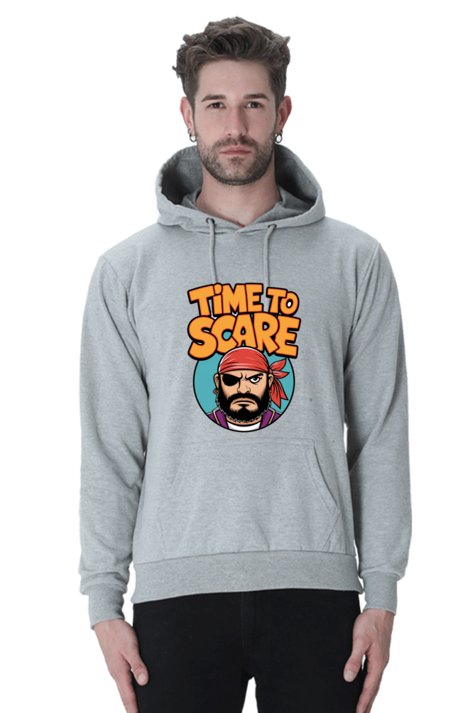 Pirate Face Hoodie with "Time to Scare" Message – Bold, Trendy, and Comfortable