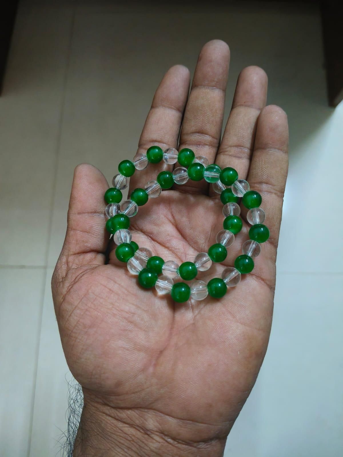 Green Aventurine & Clear Bracelet