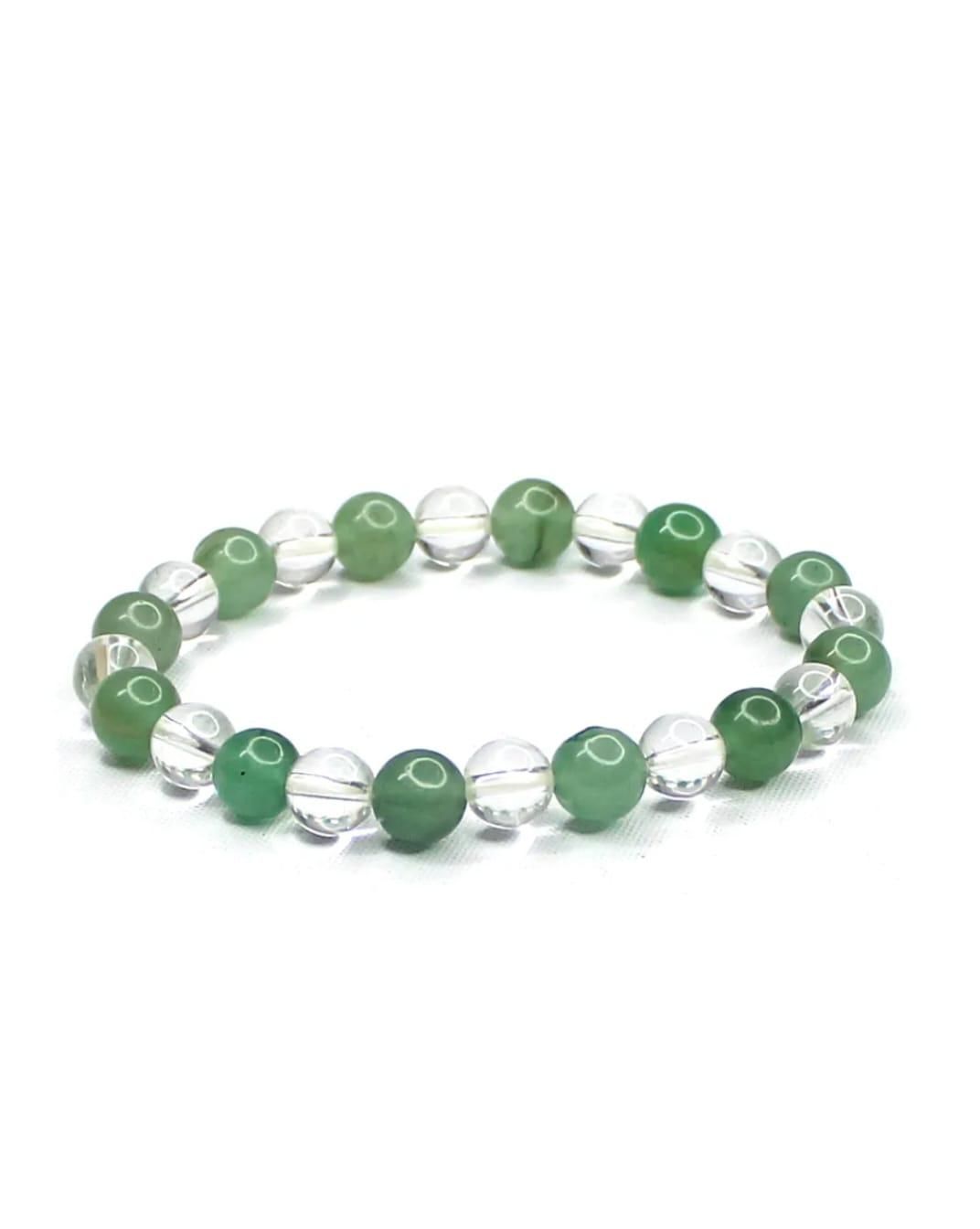 Green Aventurine & Clear Bracelet