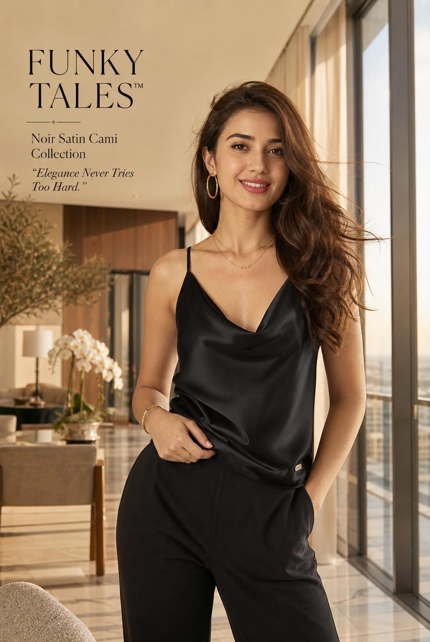 Opulent Nights Silk Cowl Neck Camisole