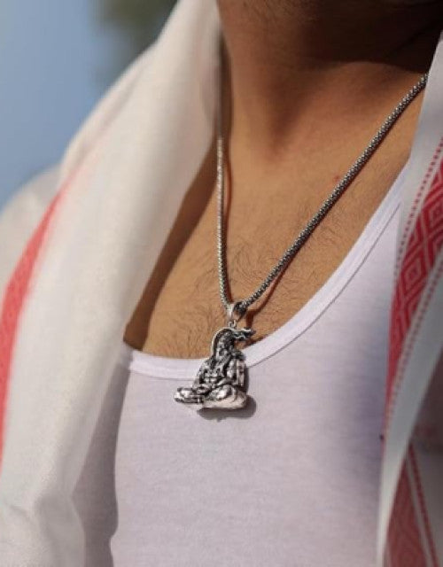 Hanuman Meditation Pendant Necklace with Chain for Men and Women