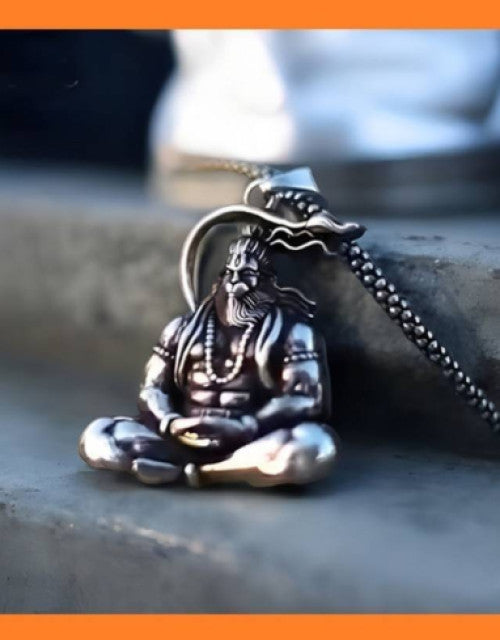 Hanuman Meditation Pendant Necklace with Chain for Men and Women