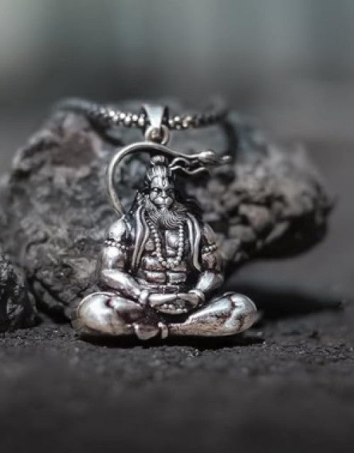 Hanuman Meditation Pendant Necklace with Chain for Men and Women